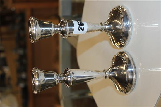 Pair small silver candlesticks